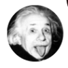 Einstein sticking out tongue