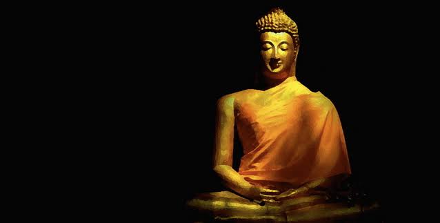 Buddhist statue meditating
